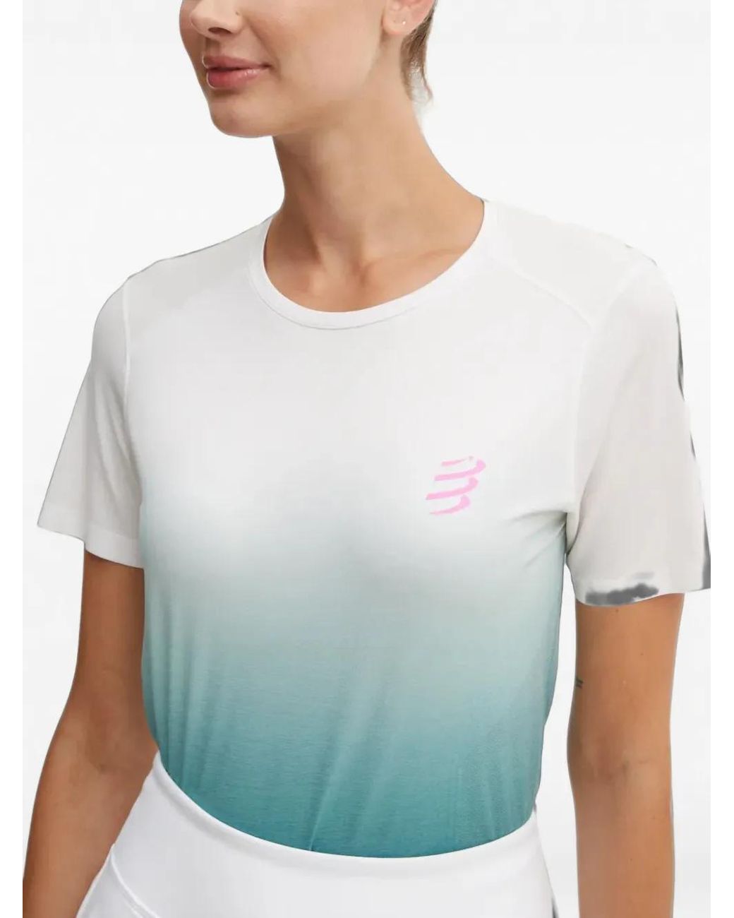 Compressport White Gradient-Effect T-Shirt