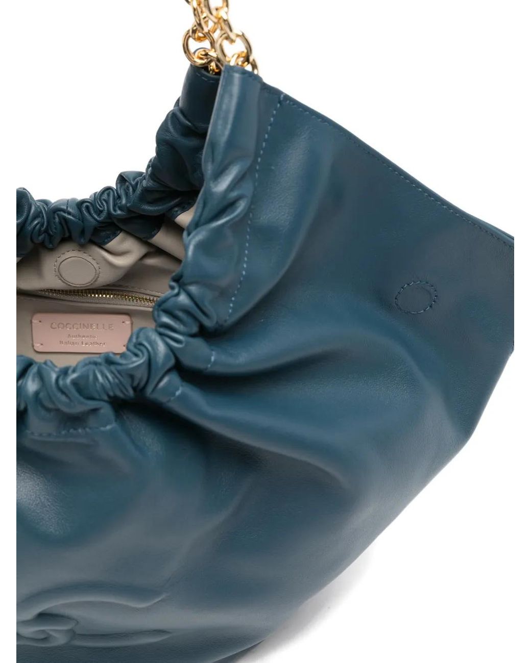 Coccinelle Blue Medium Smash Leather Shoulder Bag