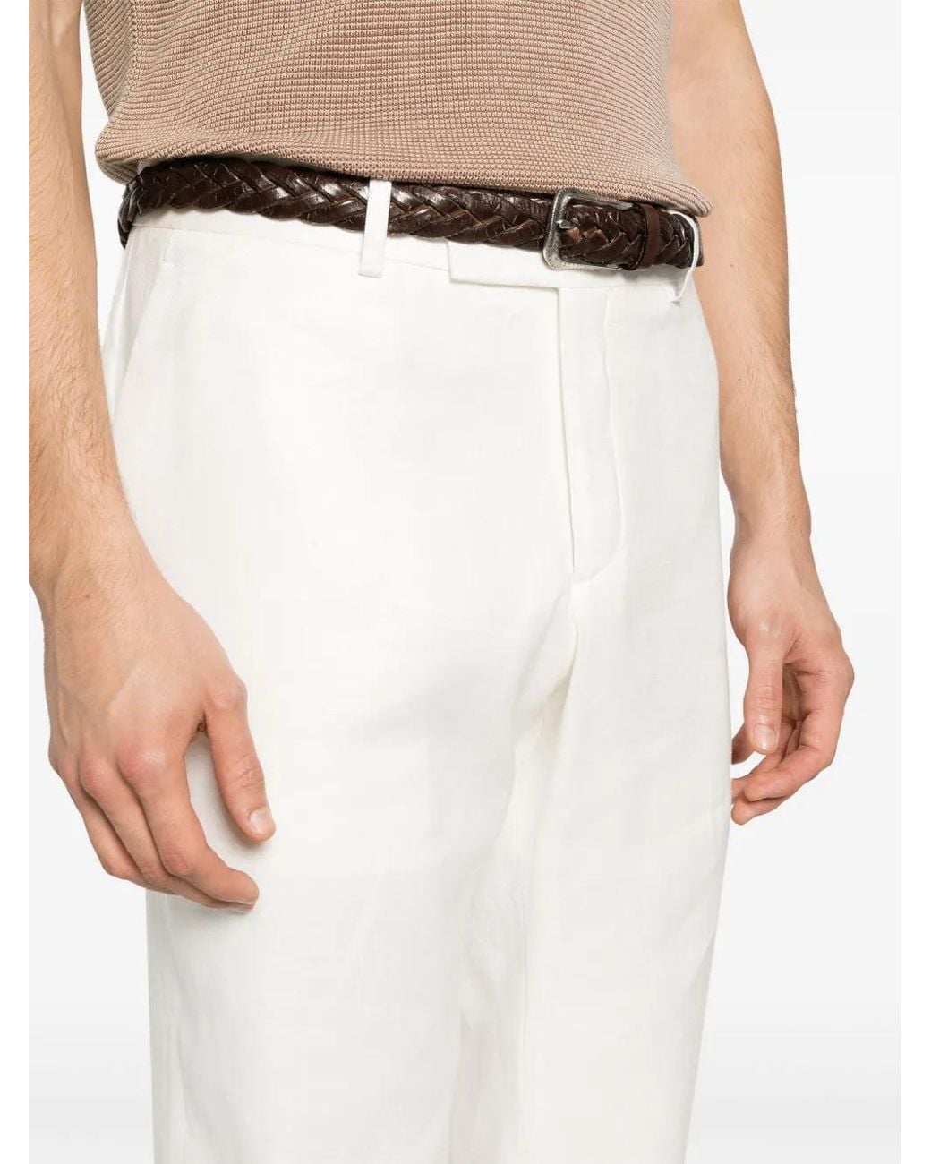 Lardini White Slim-Fit Chino Trousers for men