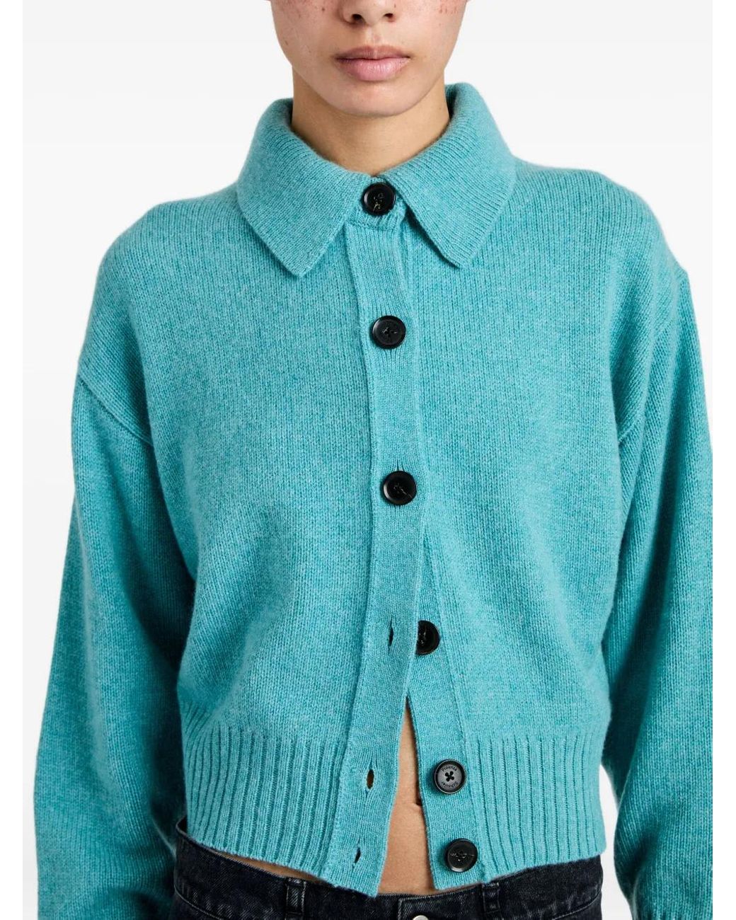 Proenza Schouler Blue Rocio Buttoned Cardigan
