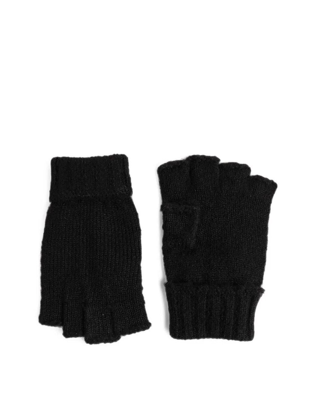 Comme des Garçons Black Fingerless Knit Gloves for men