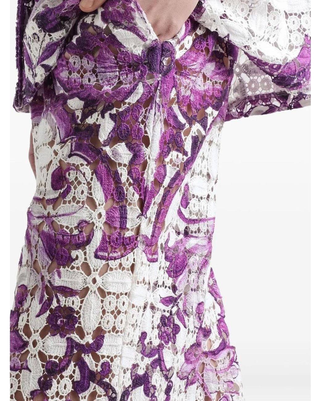 Dolce & Gabbana Blue Majolica-Print Lace Trousers