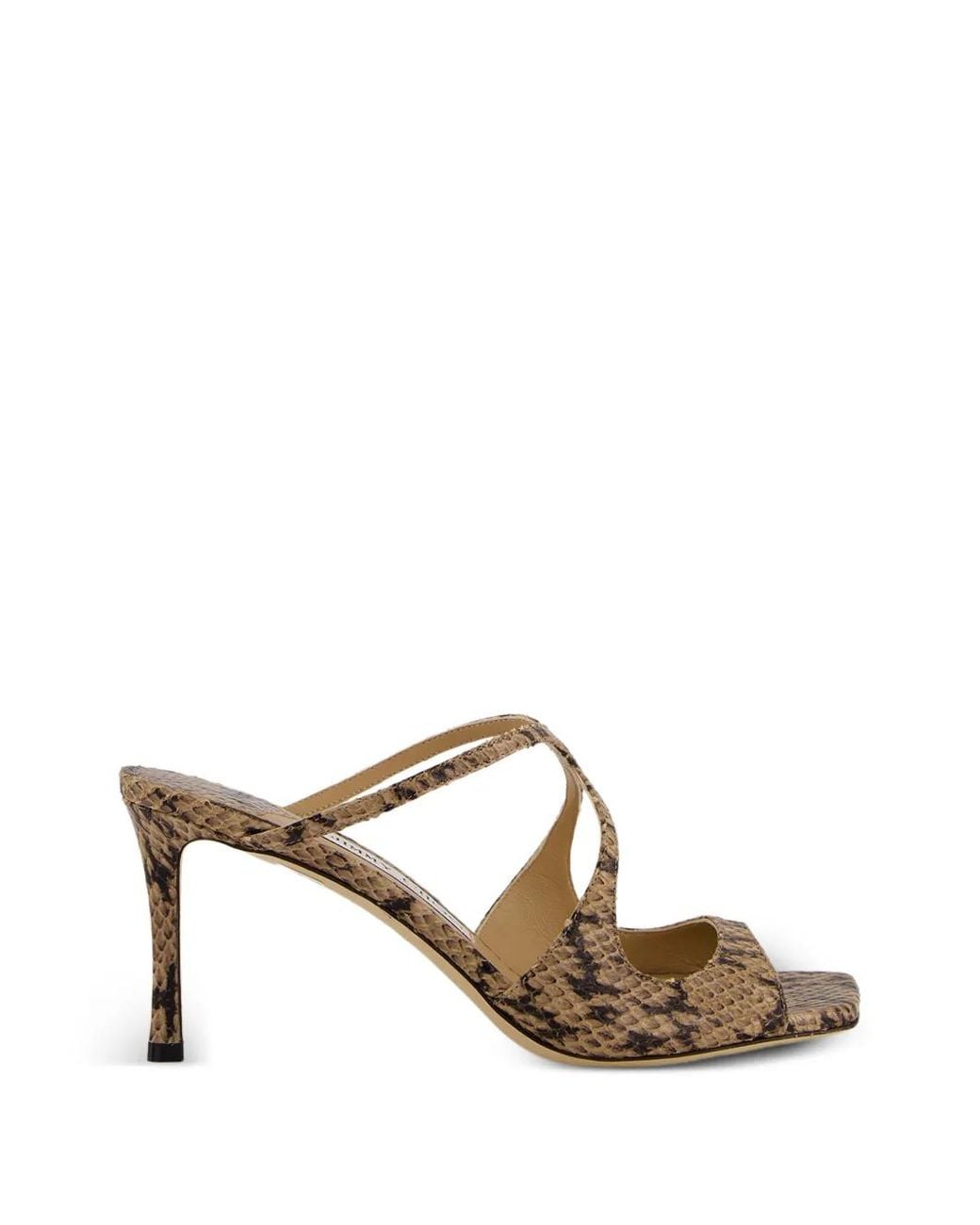 Jimmy Choo Metallic Anise Snake-Effect Leather Sandals