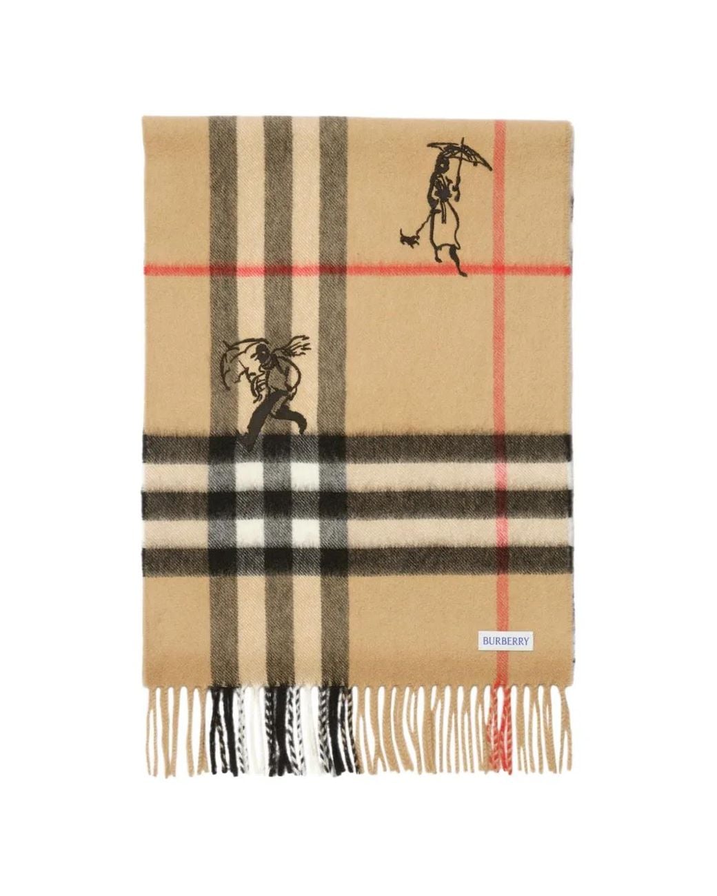 Burberry Metallic Check Mates Cashmere Scarf