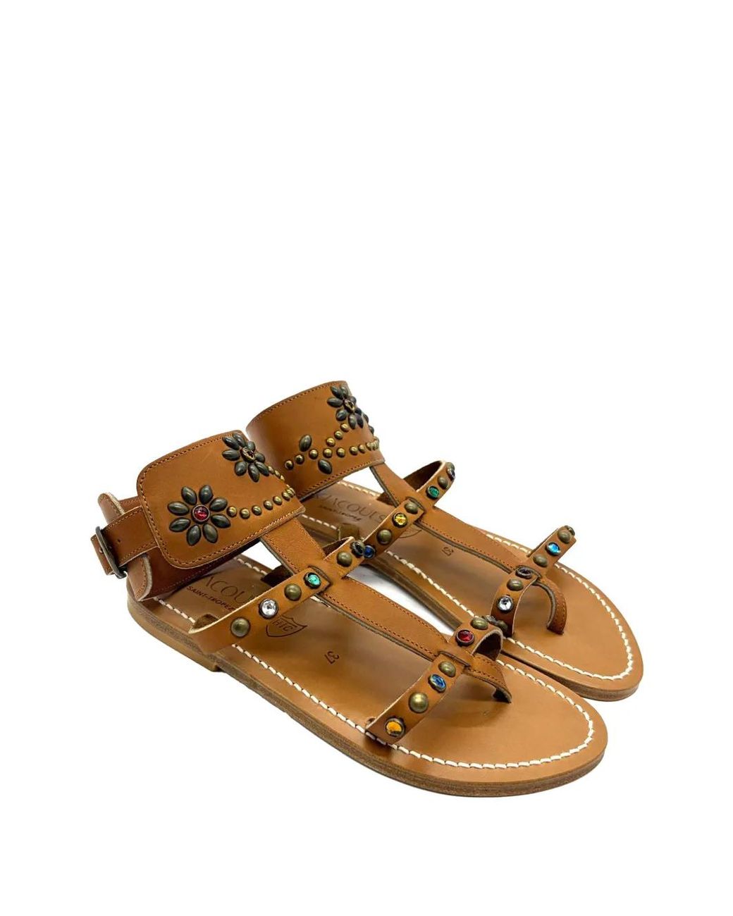 HTC Brown X Kjacques Caravelle Studded Sandals