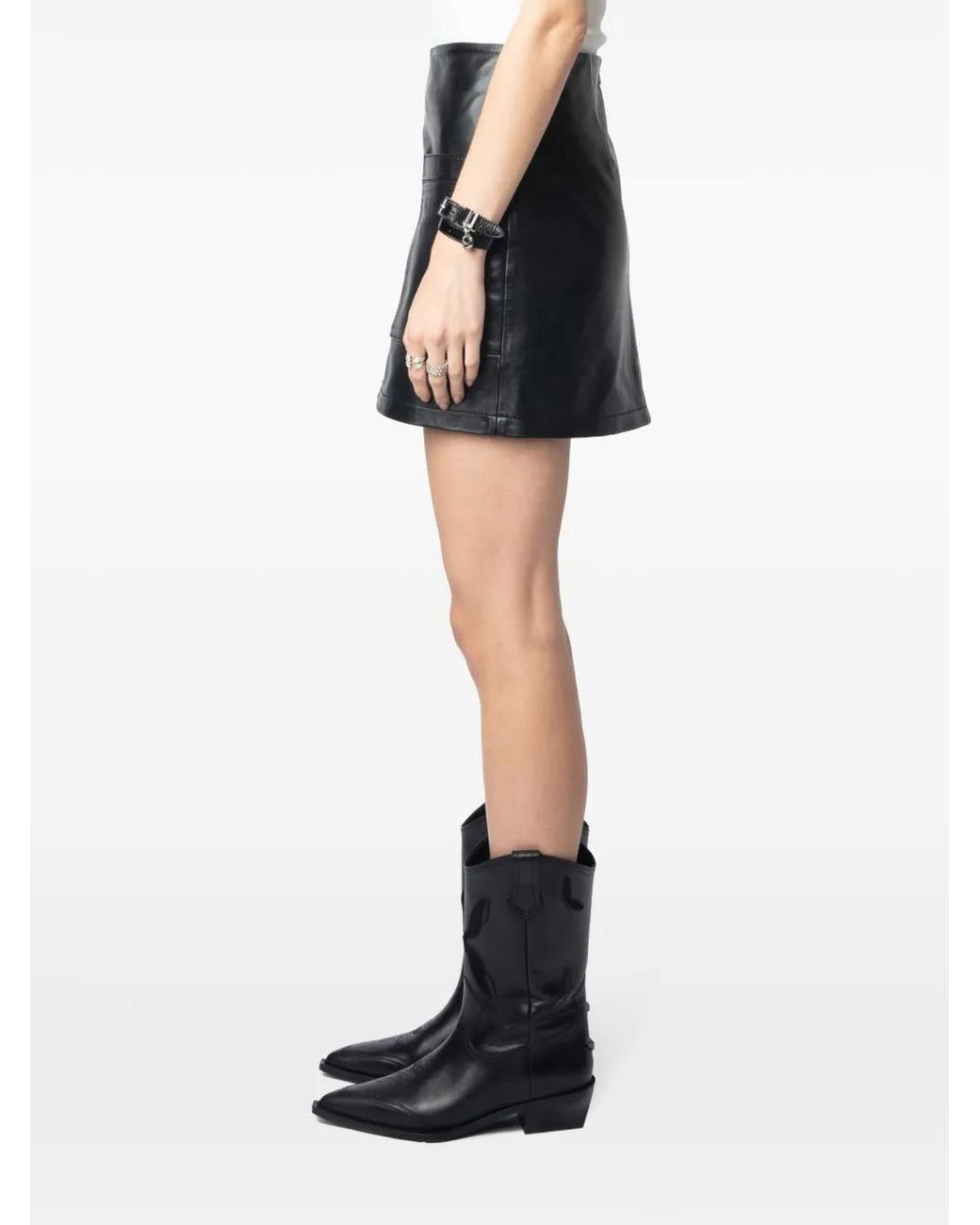 Zadig & Voltaire Black Jaime Leather Skirt