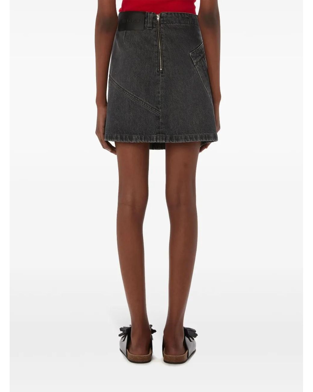 J.W. Anderson Black Twisted Denim Mini Skirt