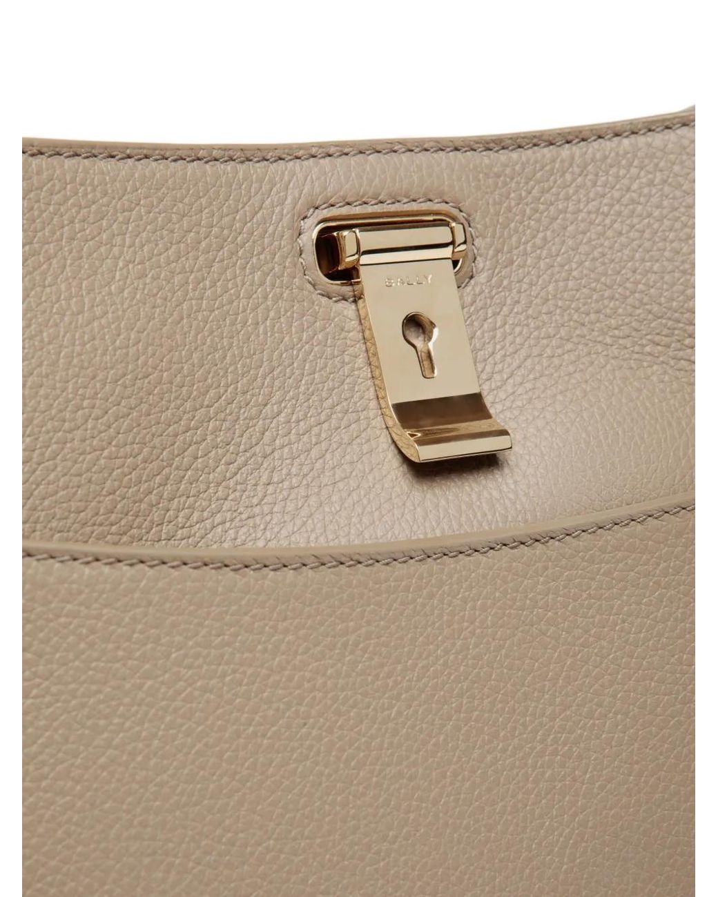 Bally Gray Lock Me Shoulder Bag