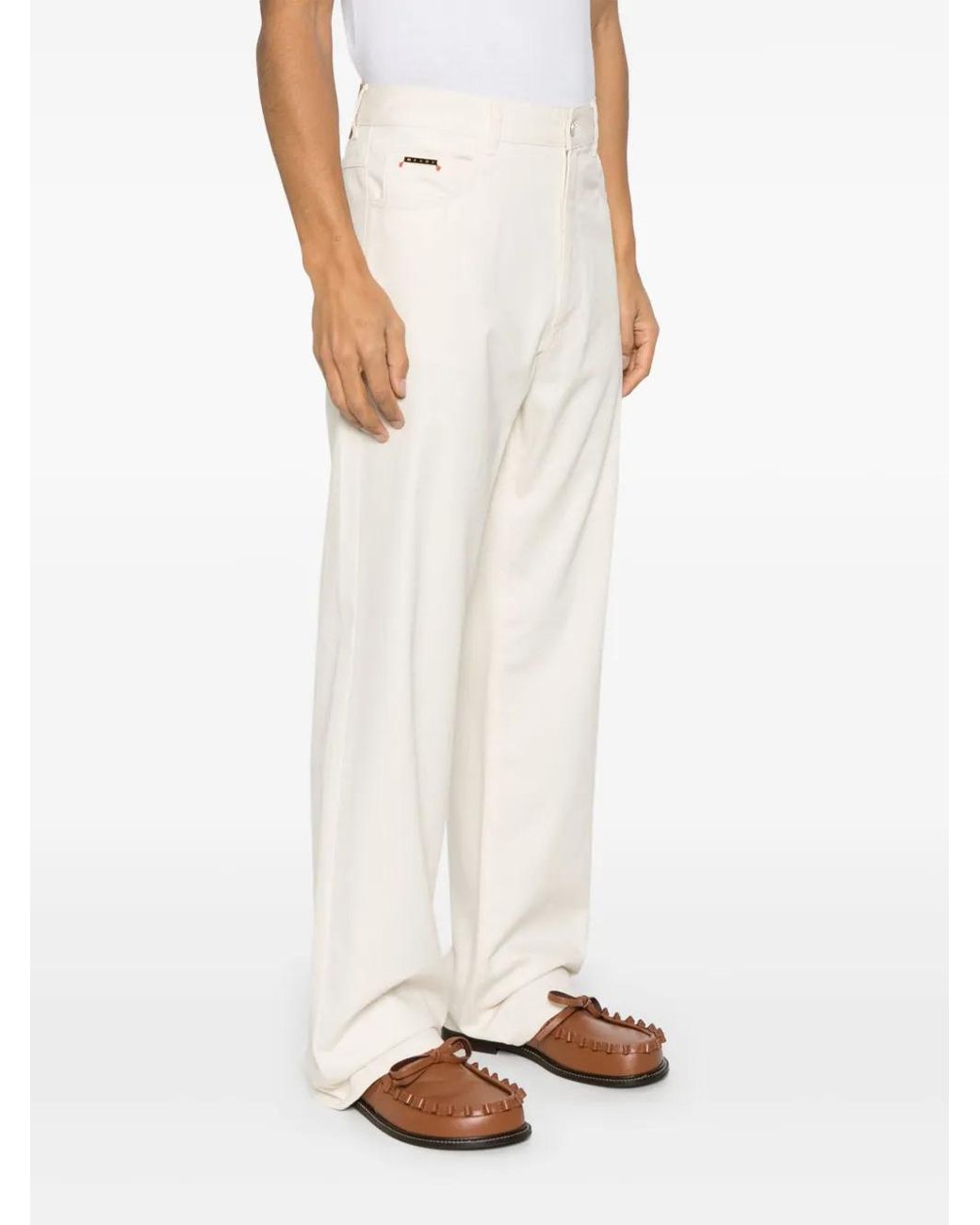 Marni White Mélange-Effect Jeans for men