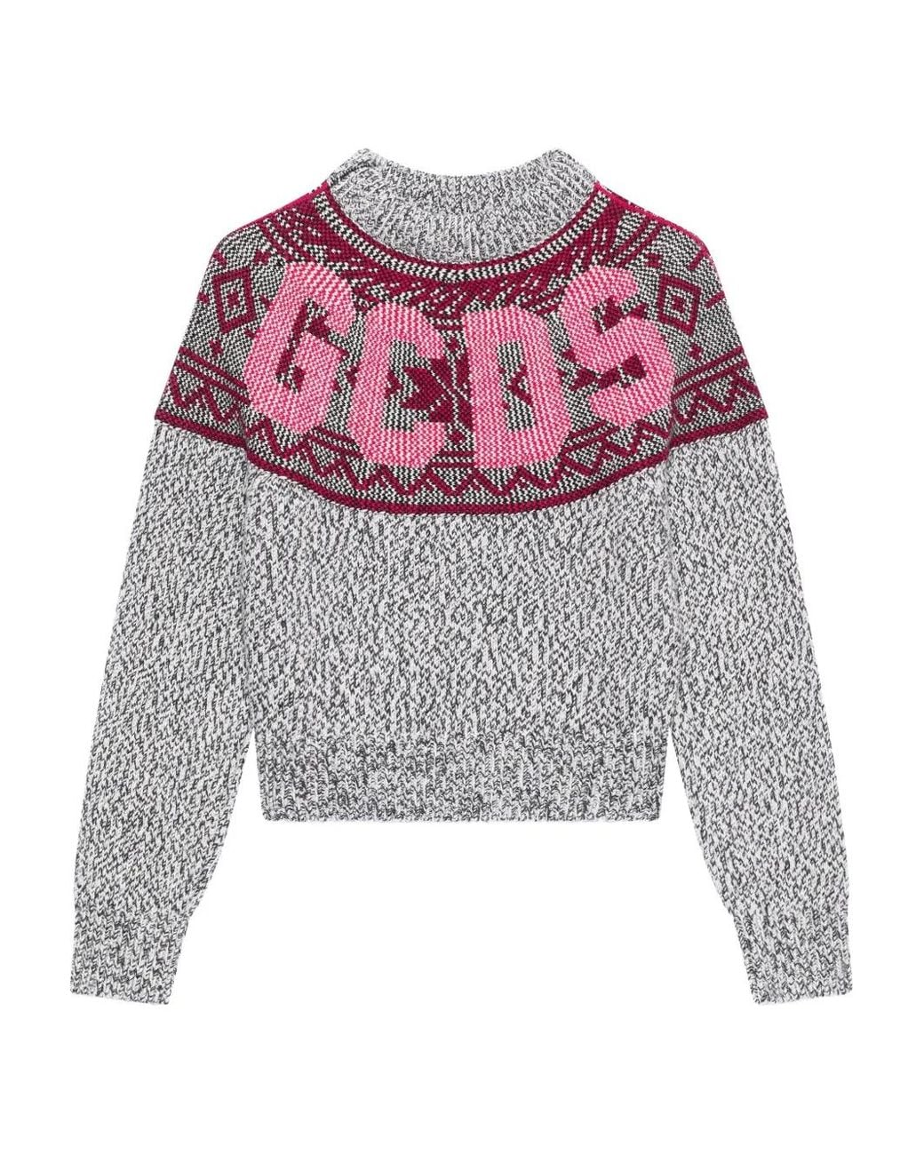 Gcds Gray Logo-Embellishment Sweater