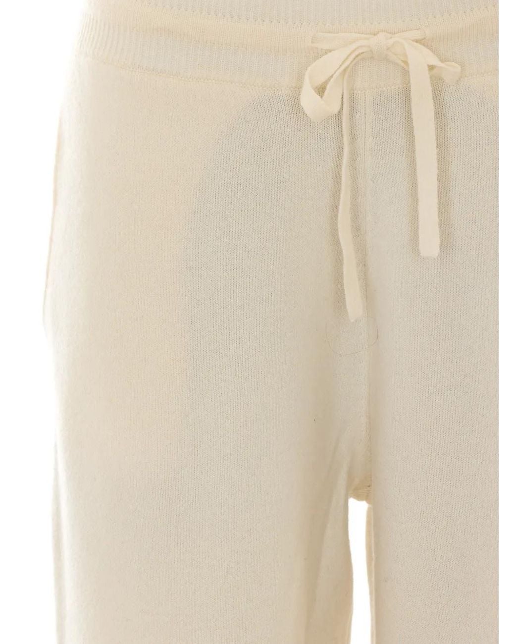 Soft Goat White Double-Knit Track Pants