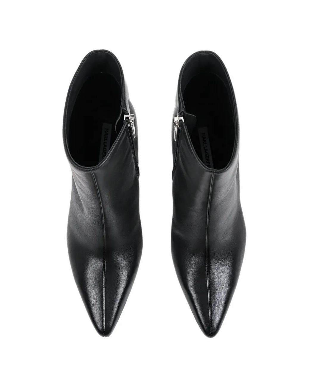 Karl Lagerfeld Black Sculptural-Wedge Ankle Boots