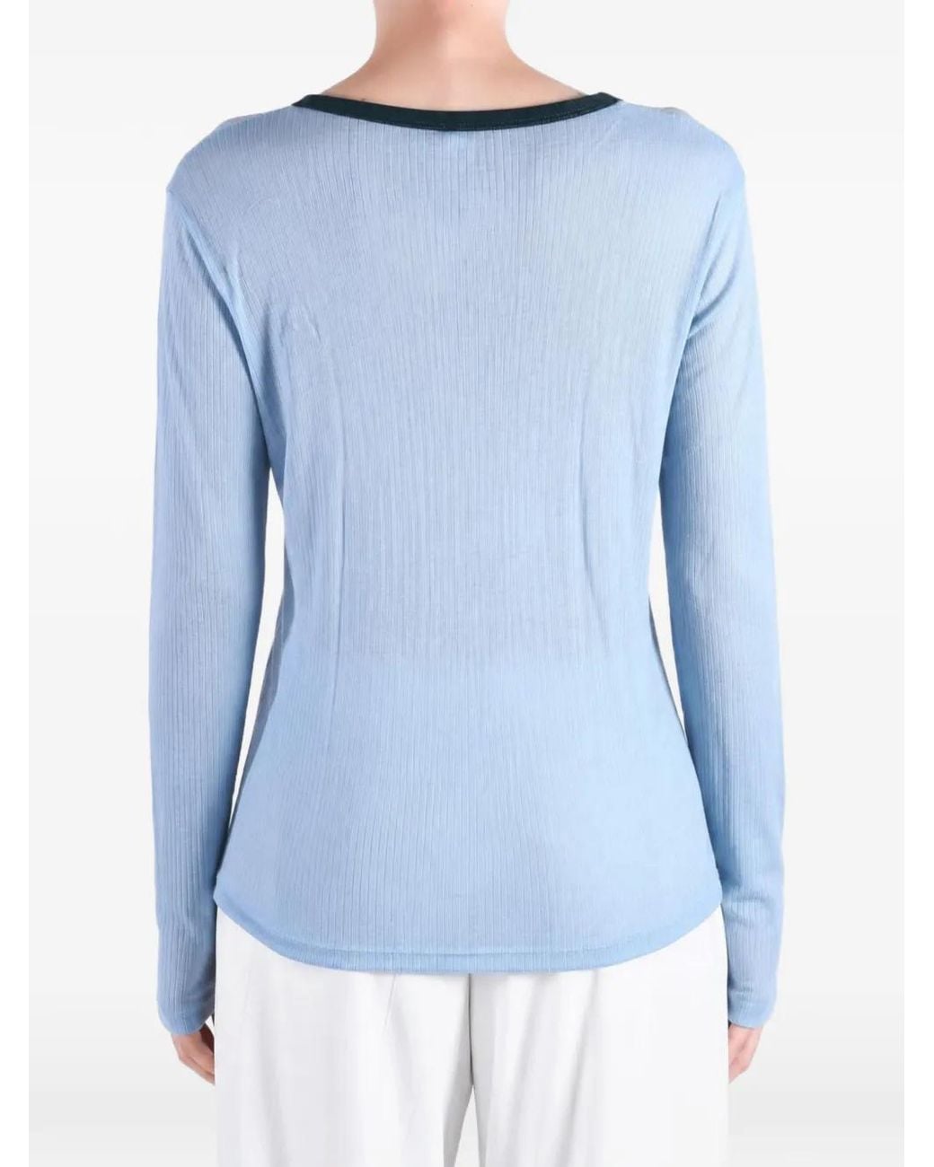 Baserange Blue Racer Ribbed Long-Sleeve T-Shirt
