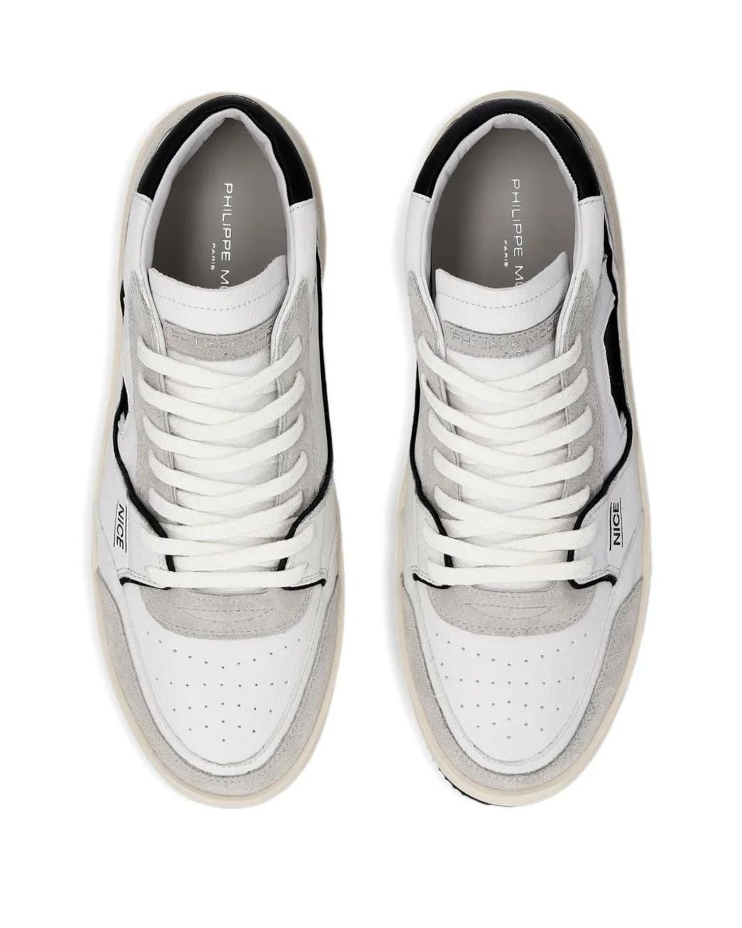 Philippe Model White Nice Leather Low-Top Sneakers for men