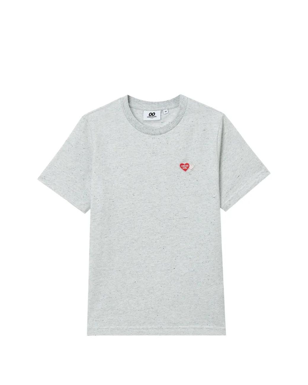 Chocoolate Gray Heart-Motif T-Shirt
