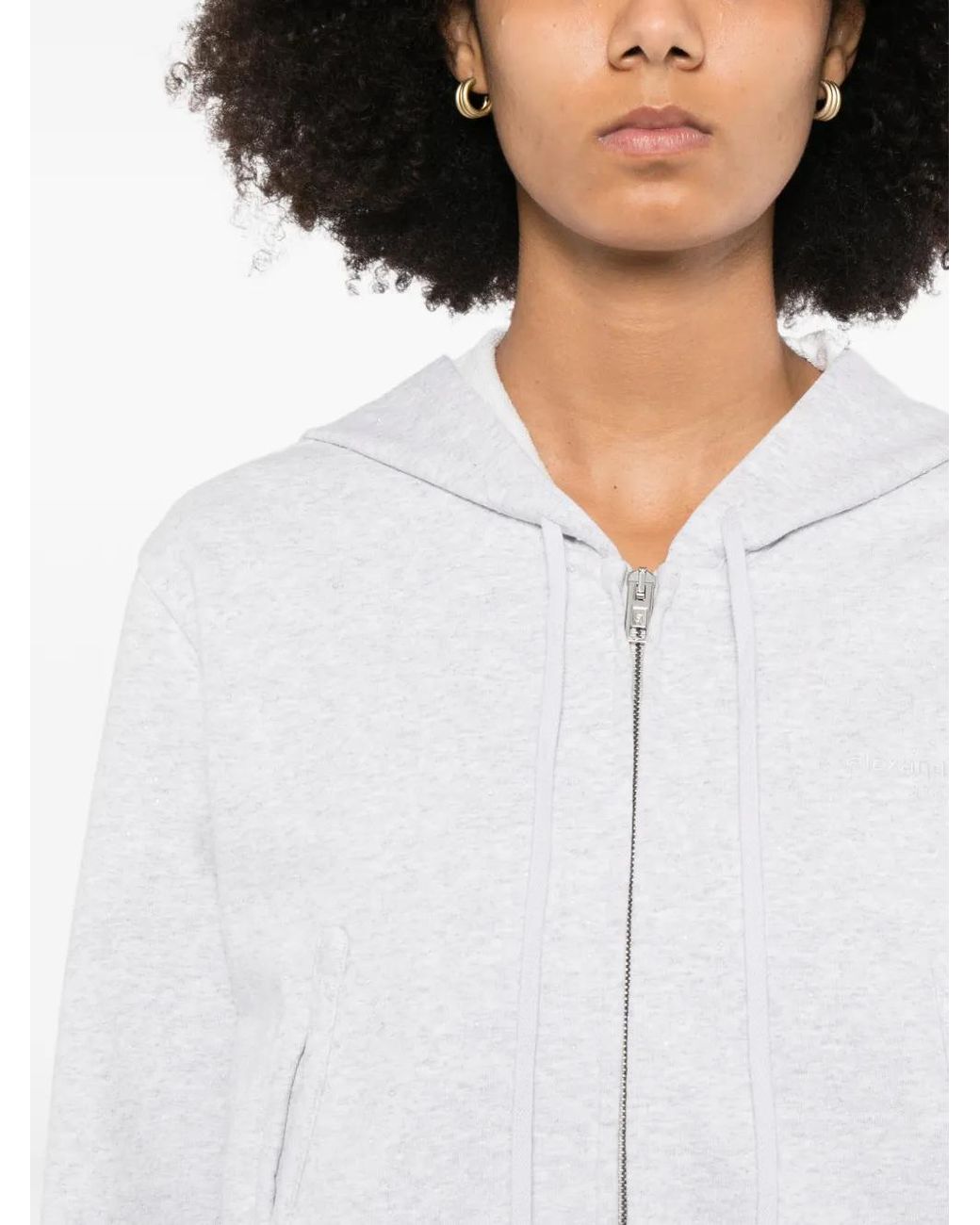 Alexander Wang Blue Cropped Zip-Up Hoodie
