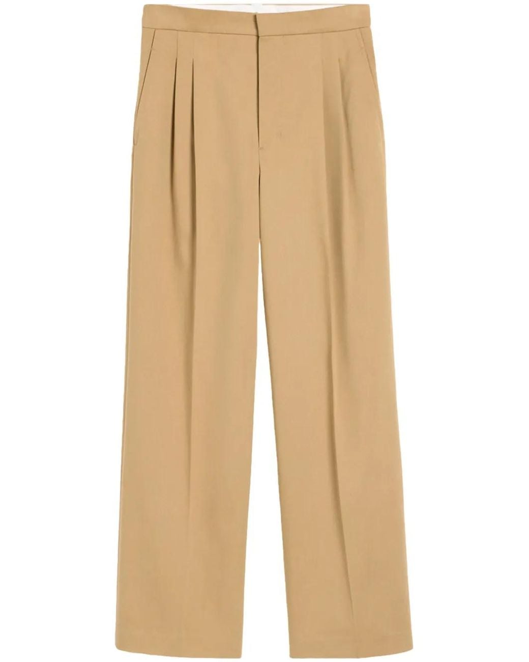 AMI Natural Cotton Wide-Leg Trousers for men