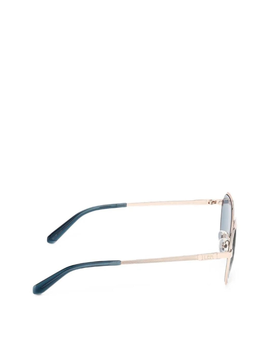 Guess Blue Geometric-Frame Sunglasses