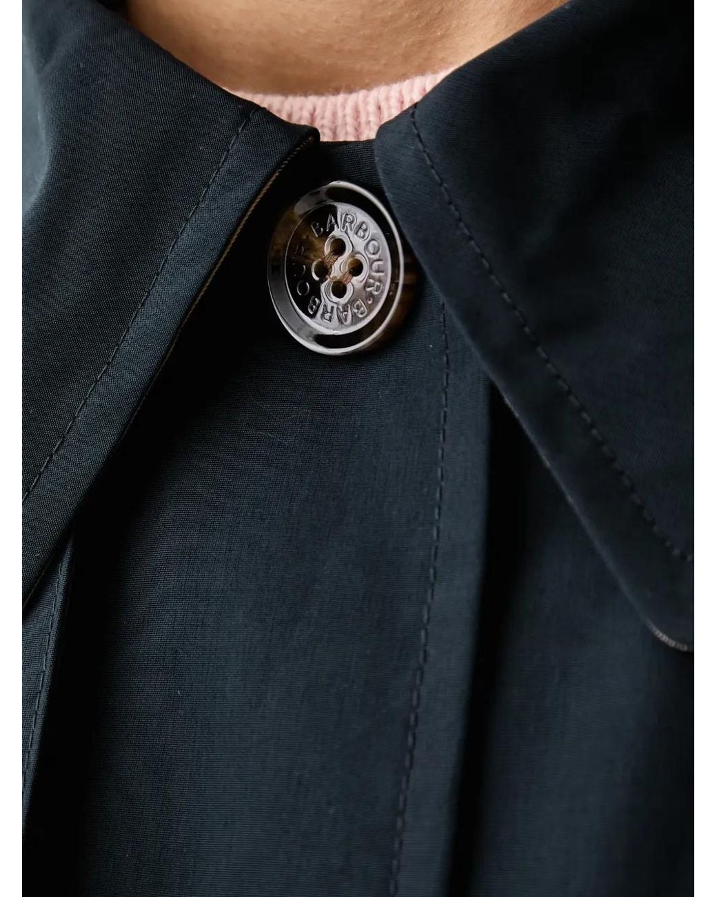 Barbour Black Antonella Belted Storm-Flap Trench Coat