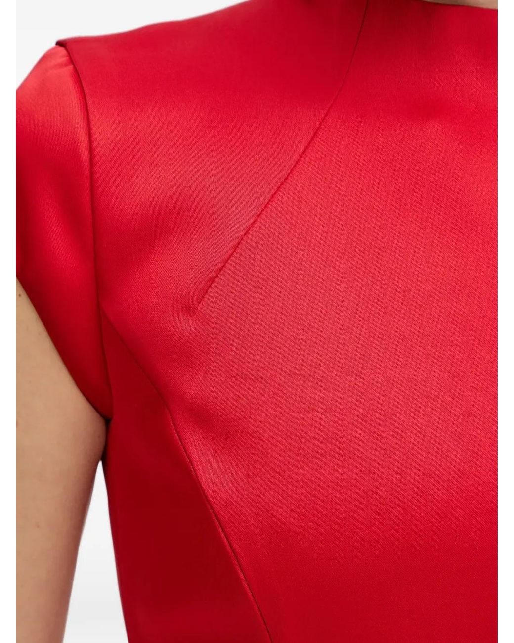 Bardot Red Delphi Hourglass High Neck A-Line Dress