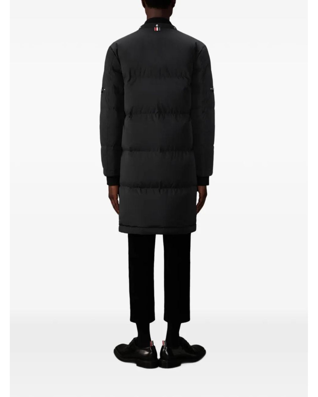 Thom Browne Black Snap-Fastening Padded Coat for men