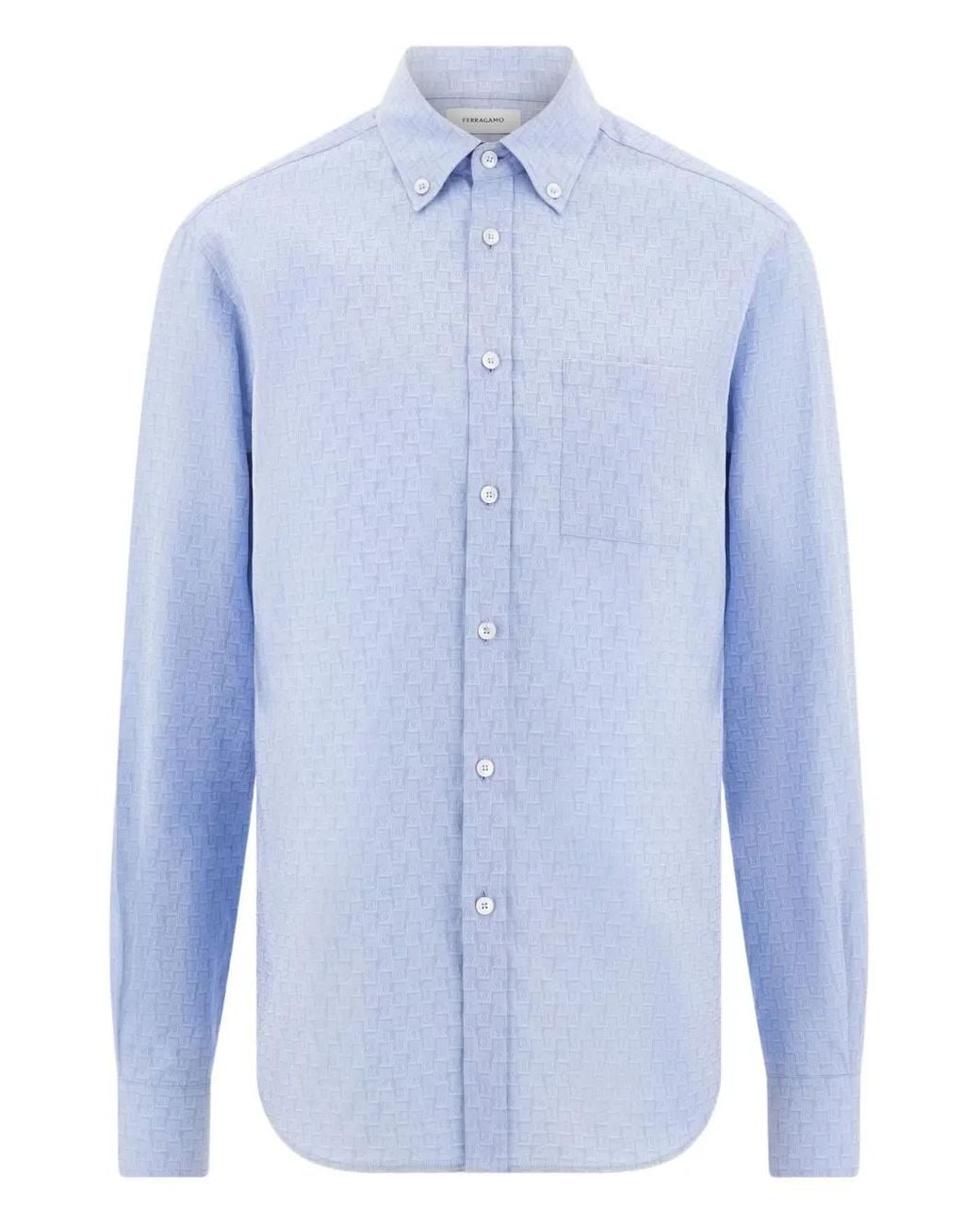 Ferragamo Blue Monogram Shirt for men