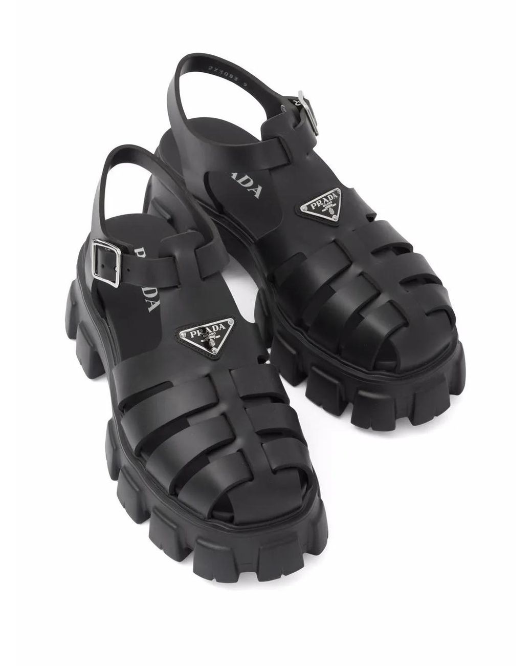 Prada Black Branded Rubber Sandals for men