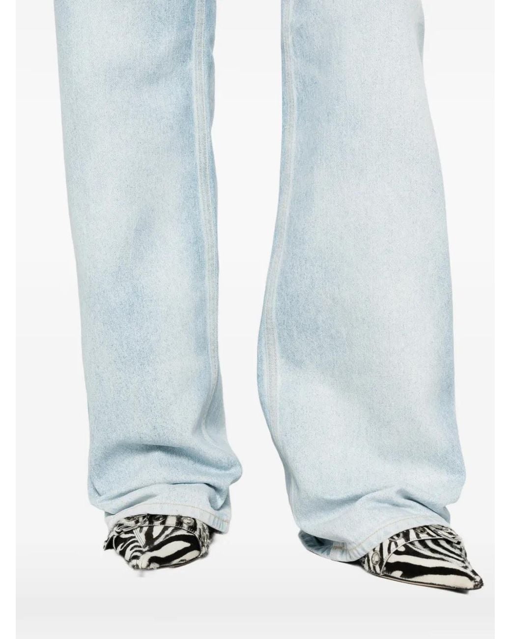 Haikure Blue Five-Pocket Belt-Loop Jeans