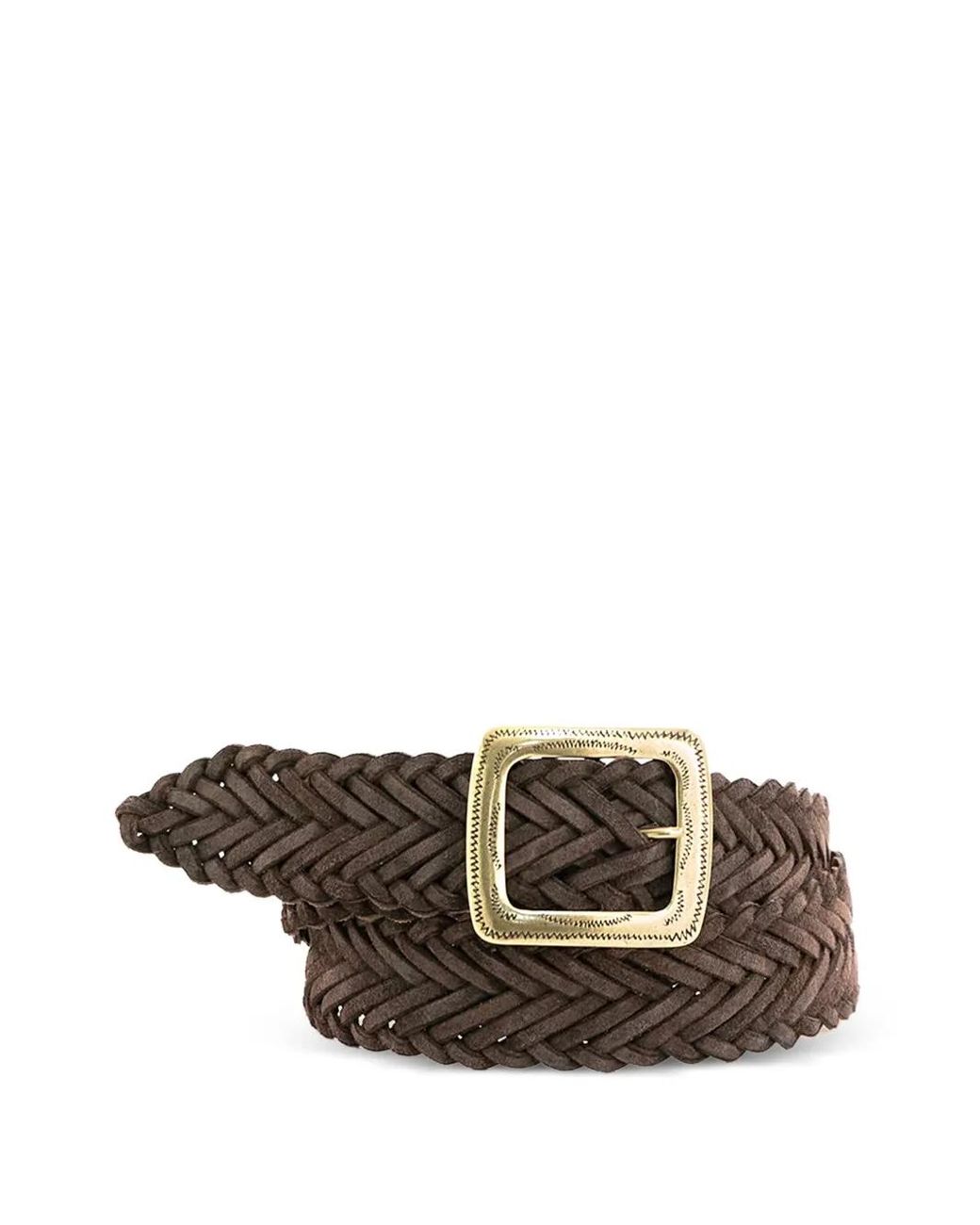 KATE CATE Brown Braided Leather Belt