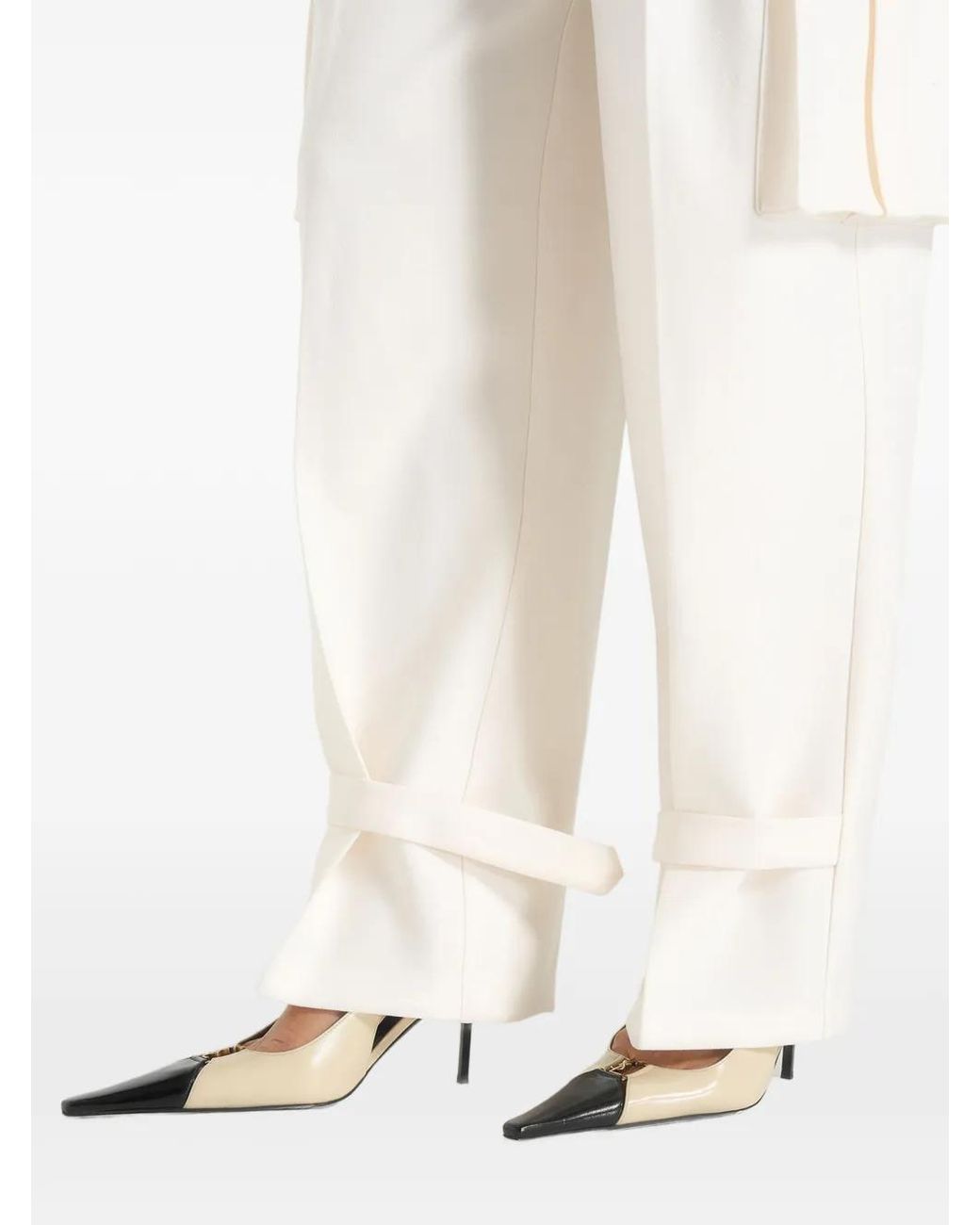 Manière De Voir Natural DAnielle Em Off- Tailored Pleated Cargo Trousers