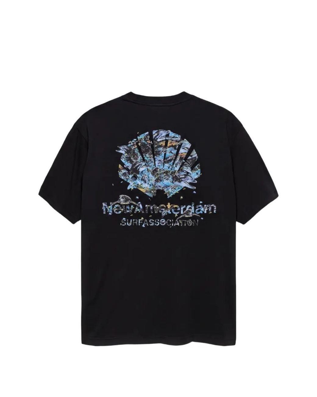 New Amsterdam Black Logo-Prtin T-Shirt for men