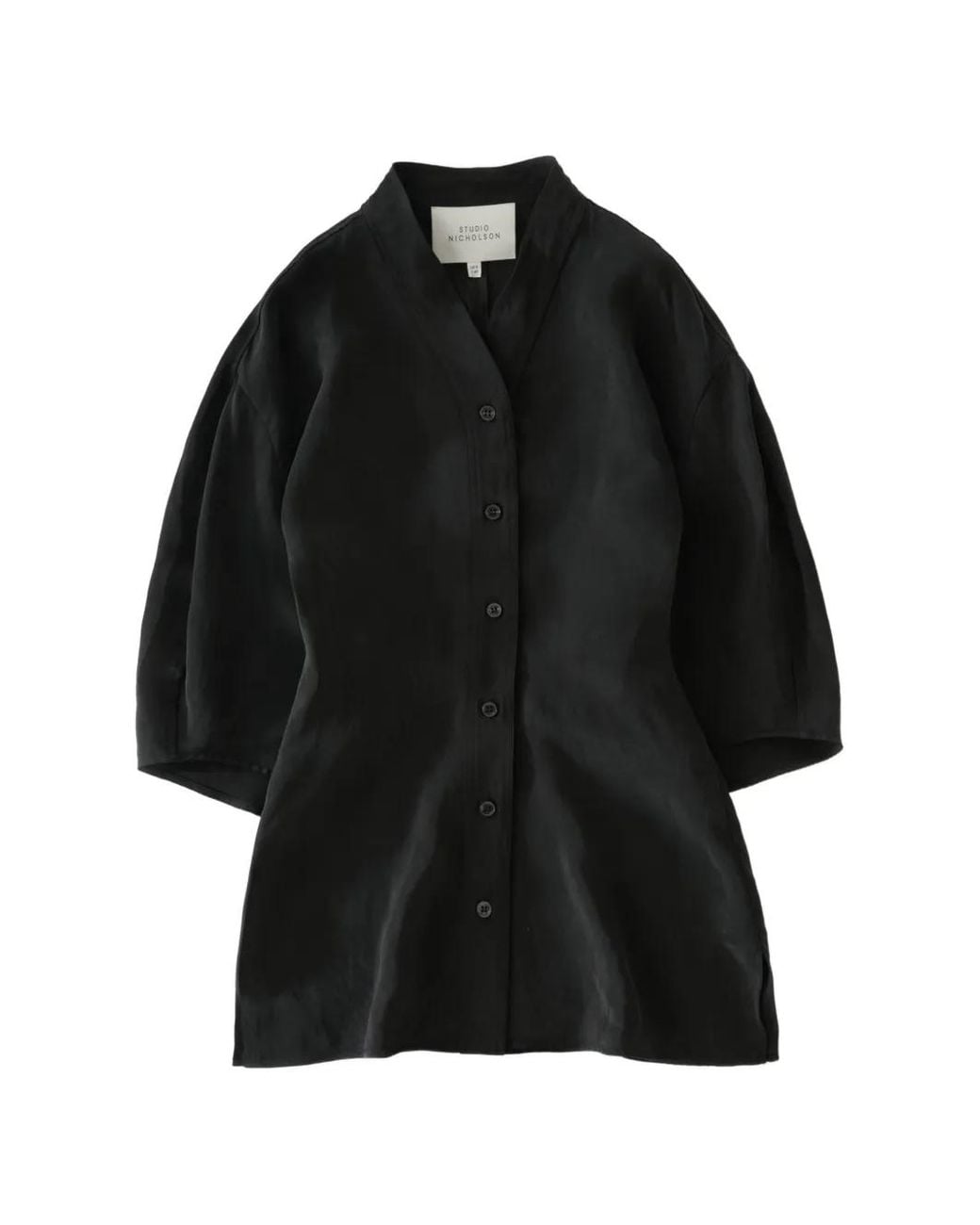 Studio Nicholson Black Asti Curved-Sleeve Blouse