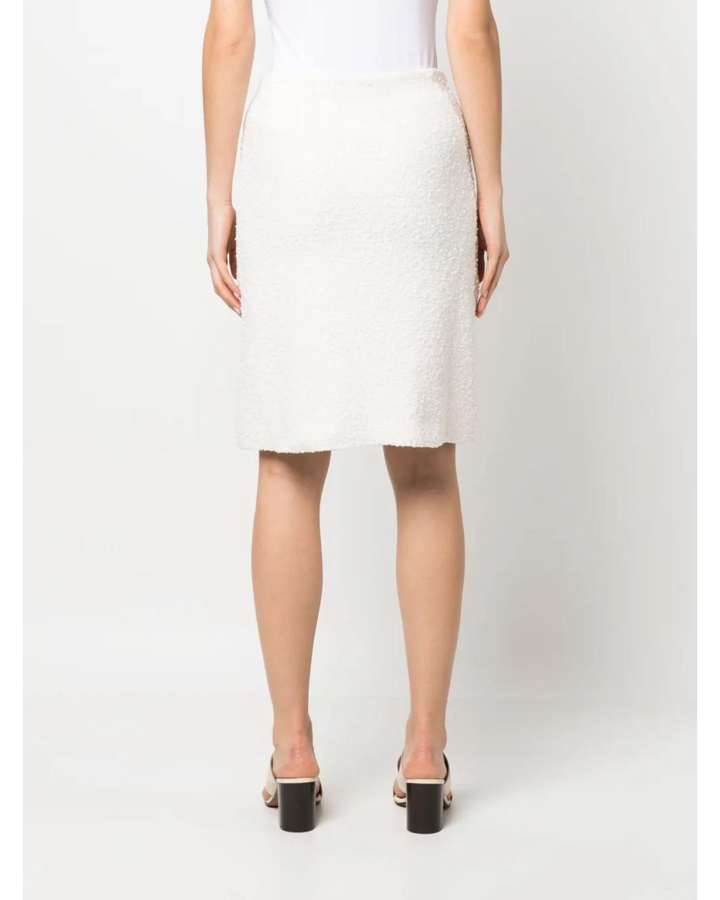 Lanvin White High-Waisted Straight Skirt