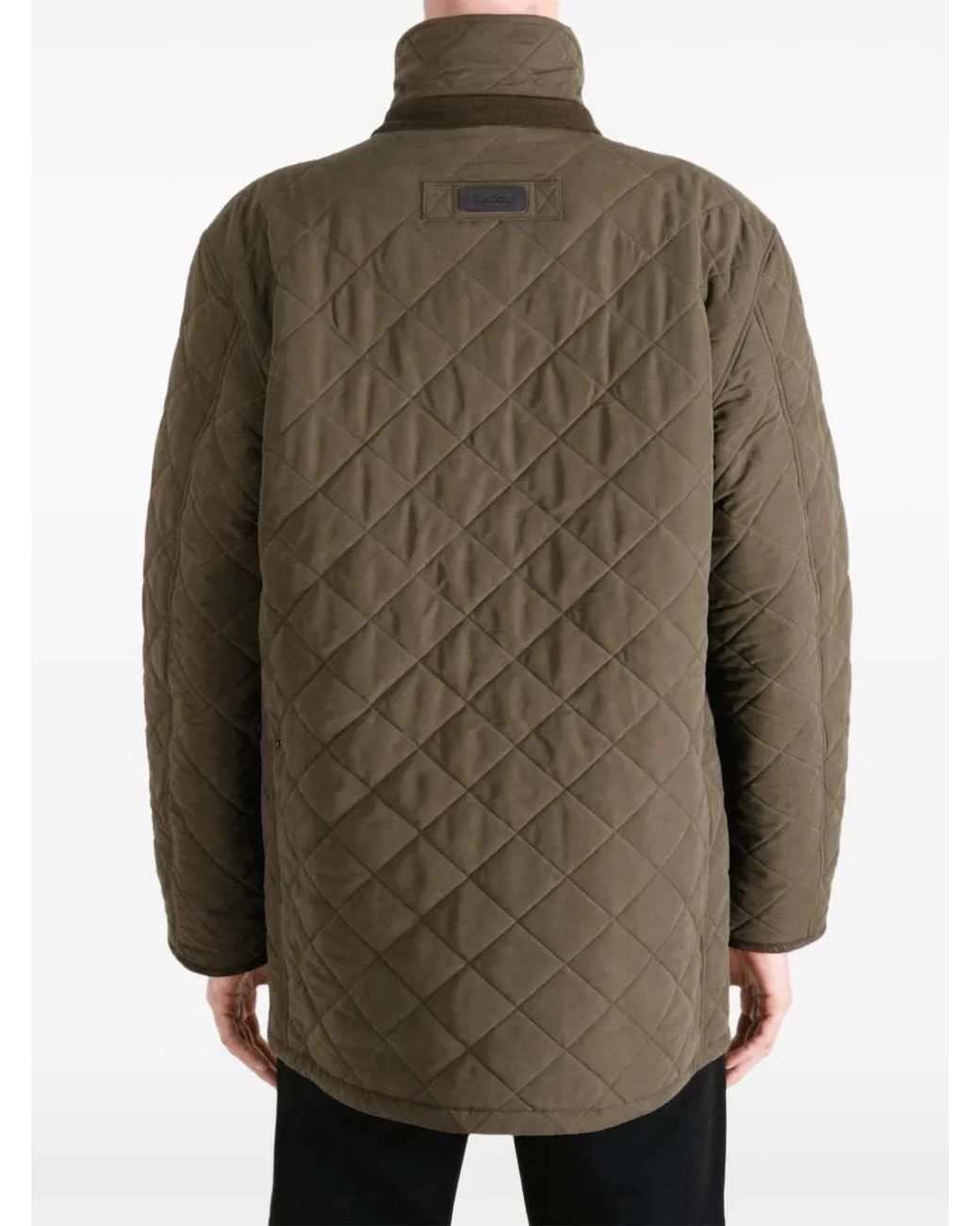 Barbour Brown Thursby Quilted High-Neck Jacket for men