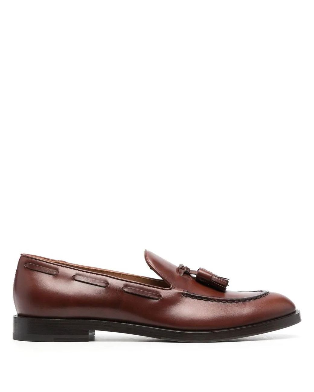Fratelli Rossetti Brown Tasseled Leather Loafers