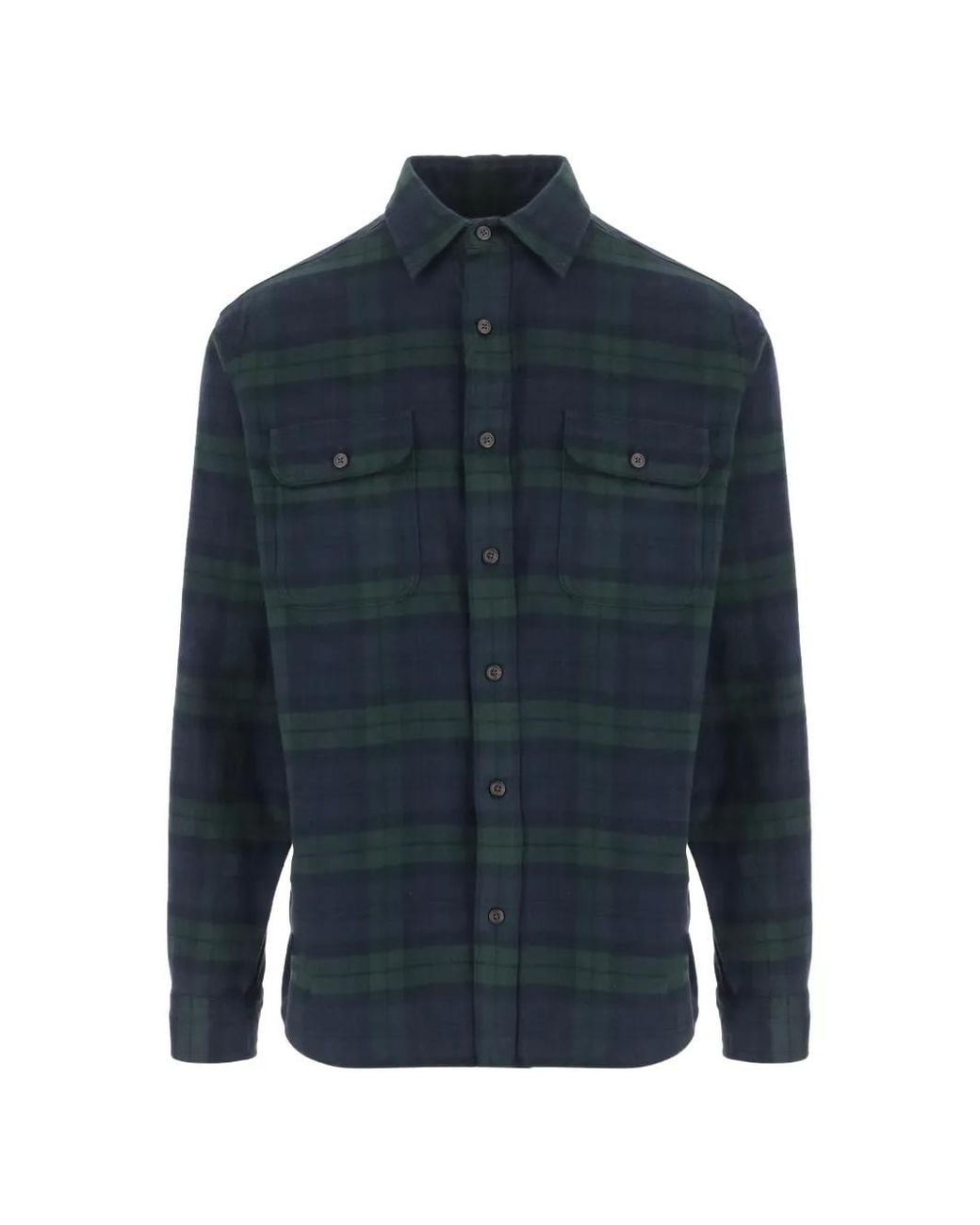 Polo Ralph Lauren Blue Classic Fit Plaid Flannel Workshirt for men