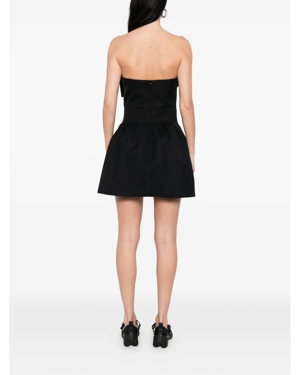 ShuShu/Tong Black Button-Detail Mini Dress