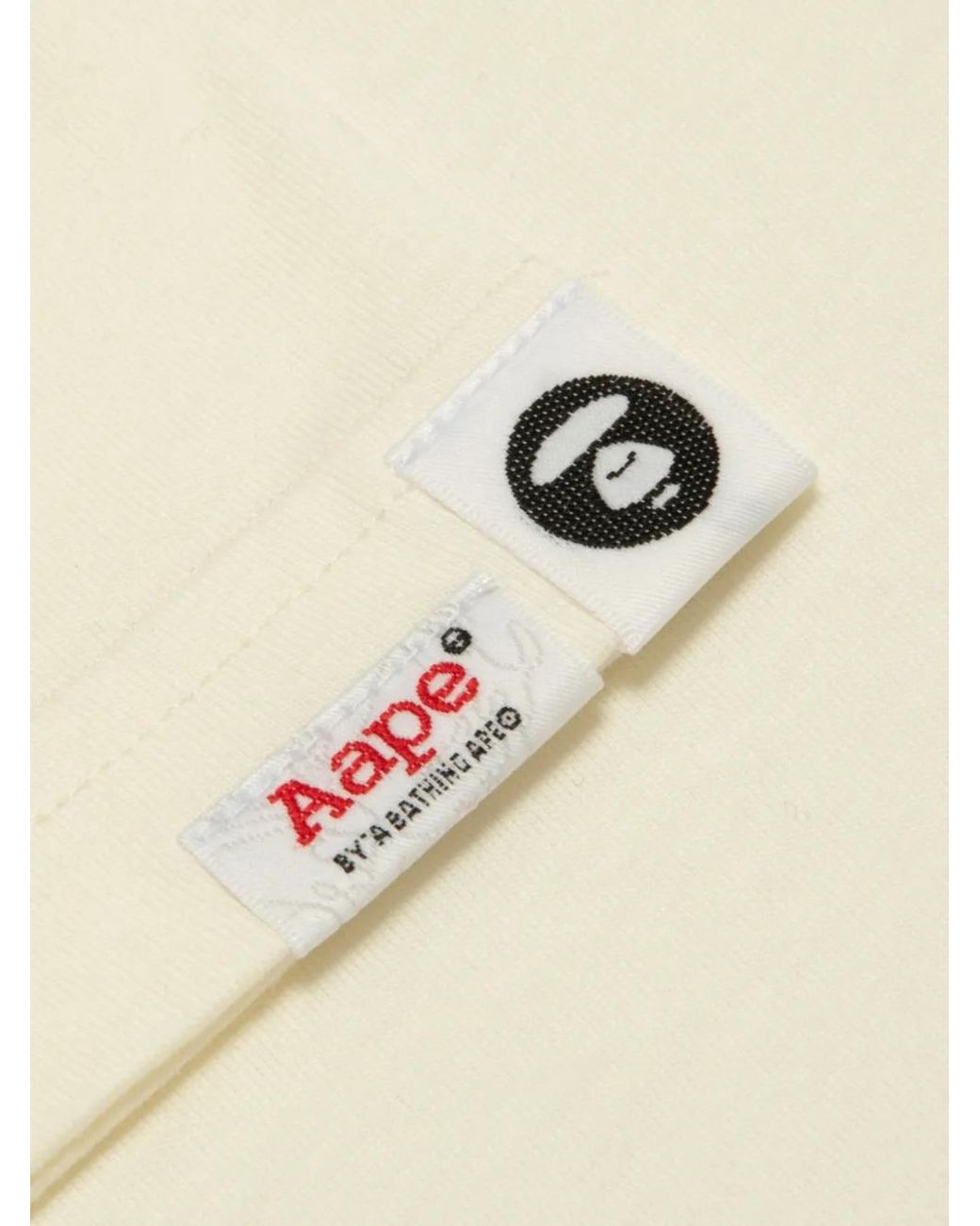 Aape By A Bathing Ape White Alpaca Graphic-Print Cotton T-Shirt