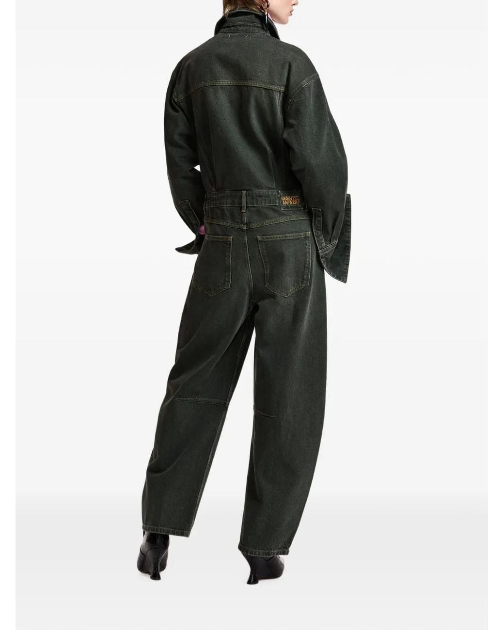 Essentiel Antwerp Black Kickstart Barrel-Leg Jumpsuit
