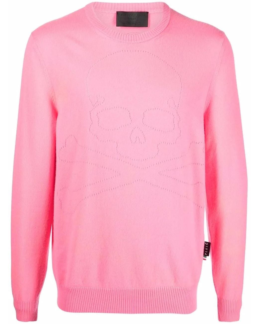 Philipp Plein Pink Crew Neck Cashmere Jumper for men