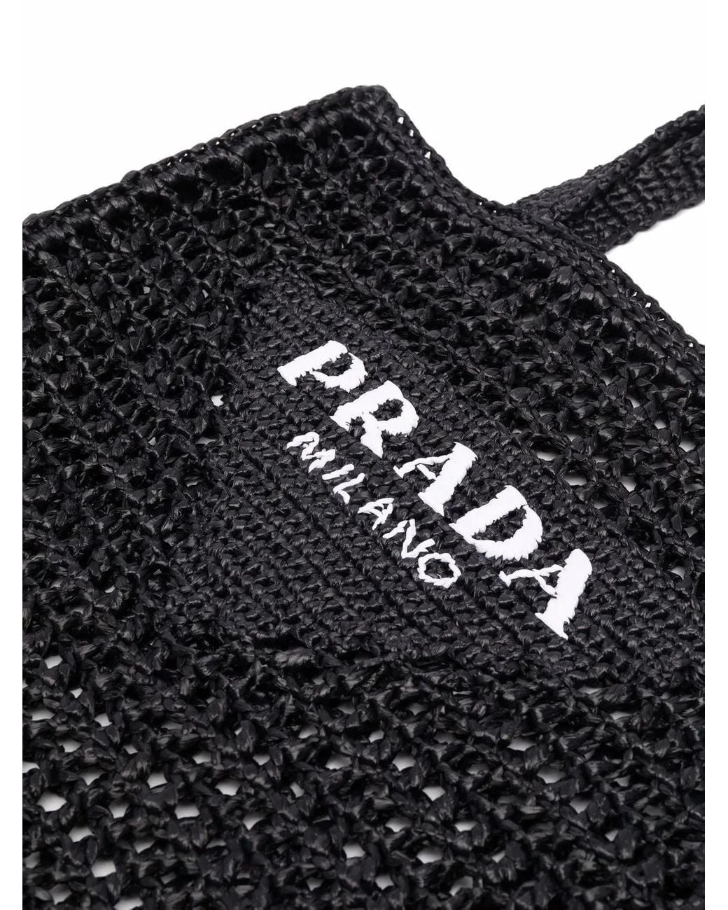 Prada Black Grobes leinen tote