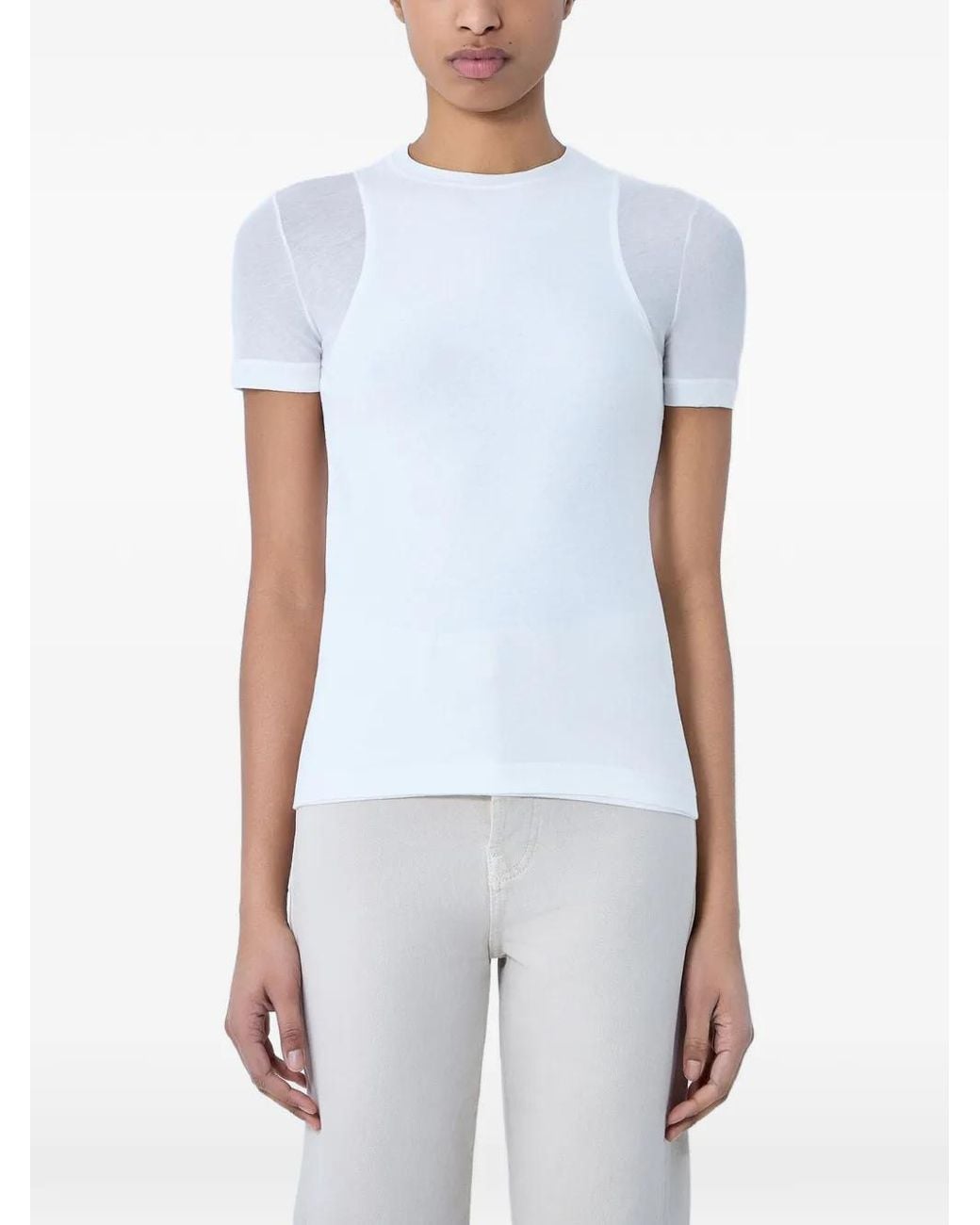 Jil Sander White Fitted Crew-Neck T-Shirt