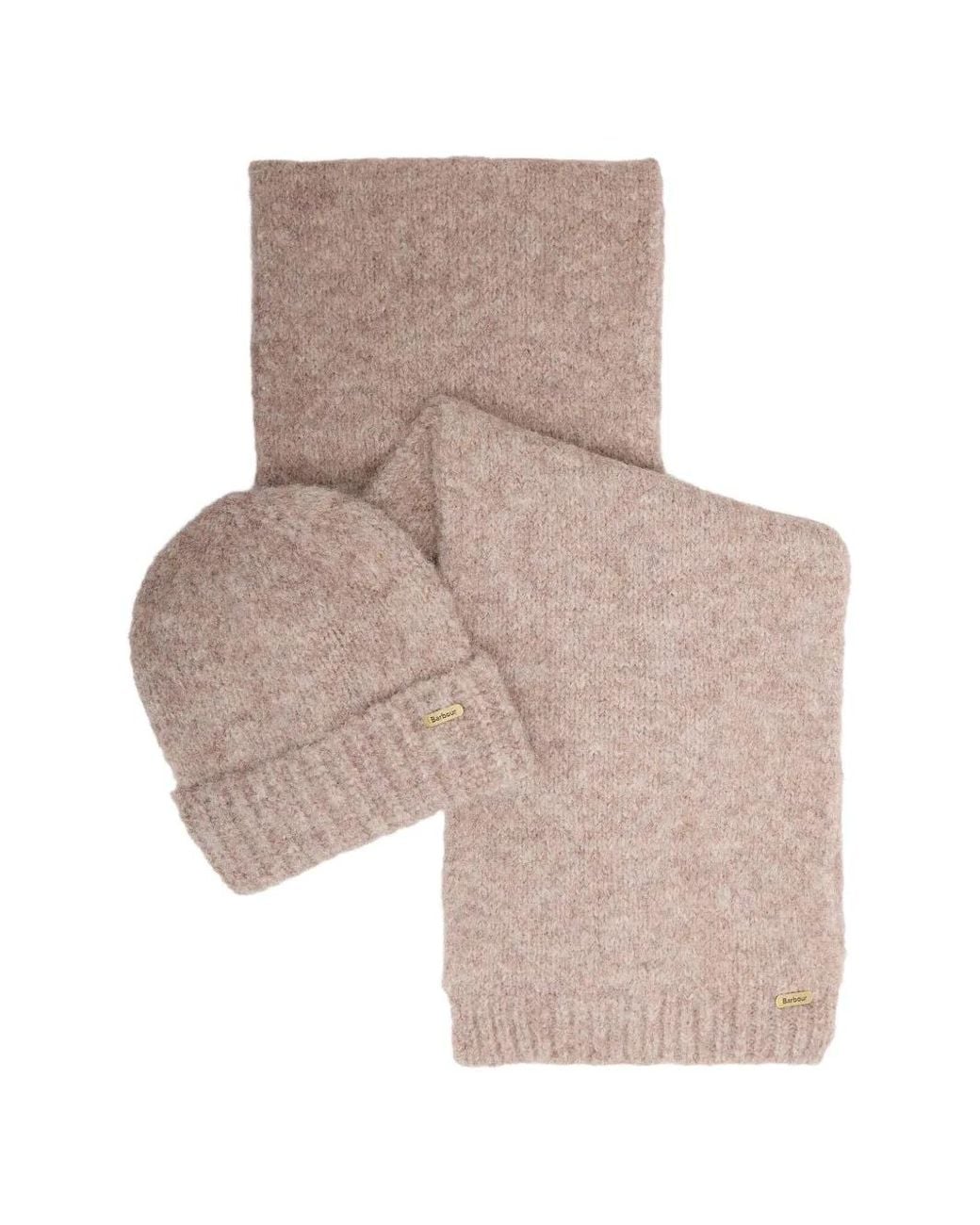 Barbour Natural Emmie Beanie And Scarf Set