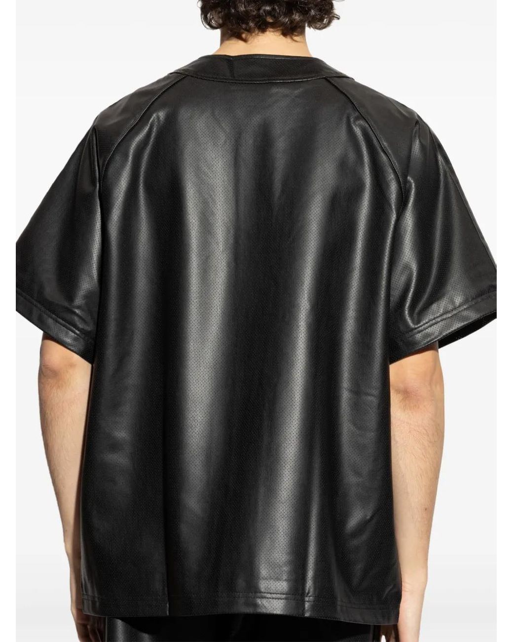 adidas Faux-Leather Shirt in Black for Men | Lyst