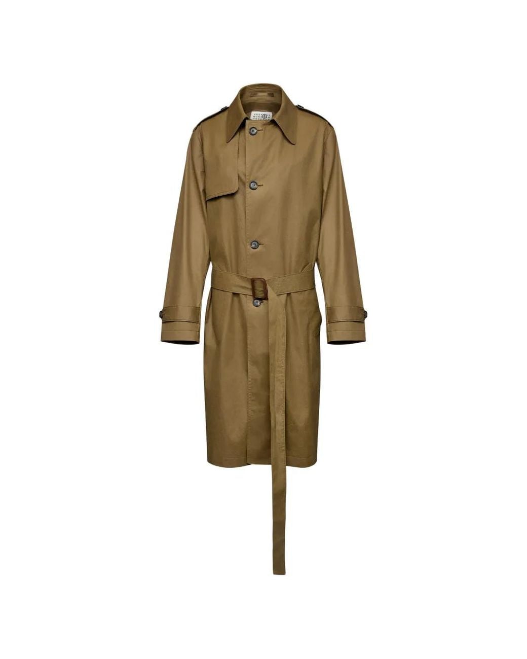 MM6 by Maison Margiela Natural Belted Single-Breasted Trench Coat