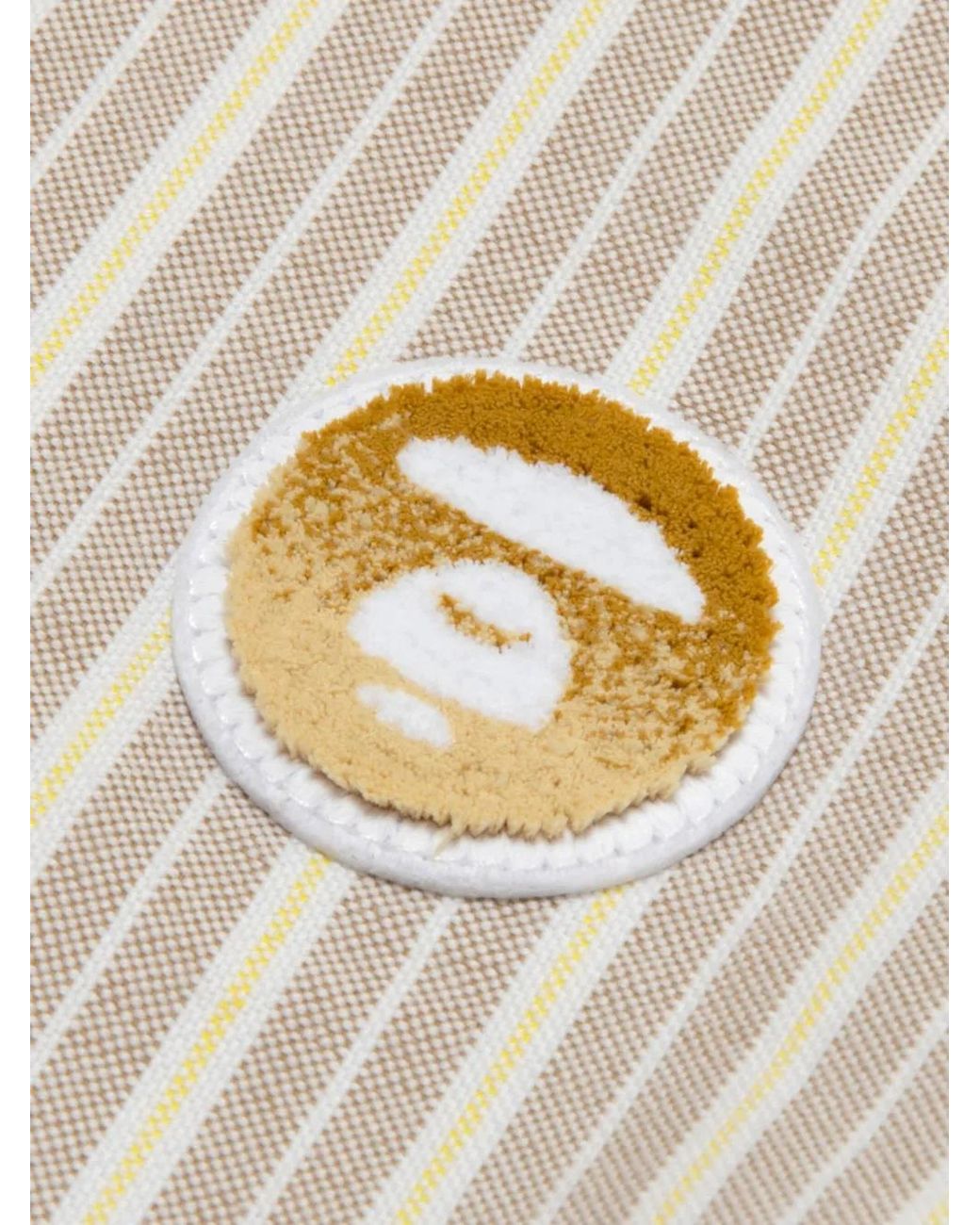 Aape By A Bathing Ape Natural Moonface Striped Cotton Shirt for men