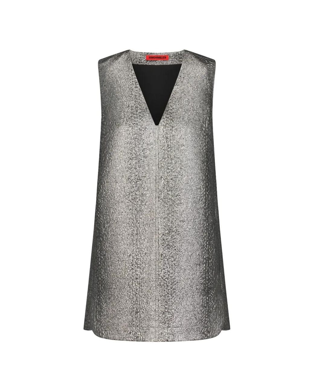 Simon Miller Gray Fountain Metallic Mini Dress