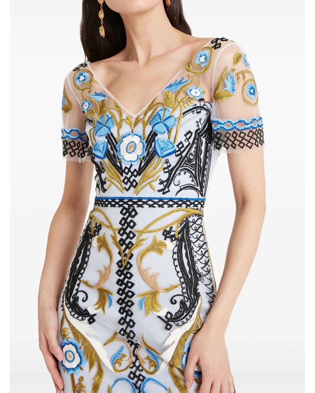 Temperley London Blue Alessia Midi Dress
