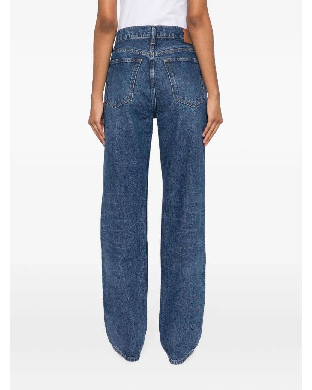Anine Bing Blue Olsen High-Rise Straight-Leg Jeans