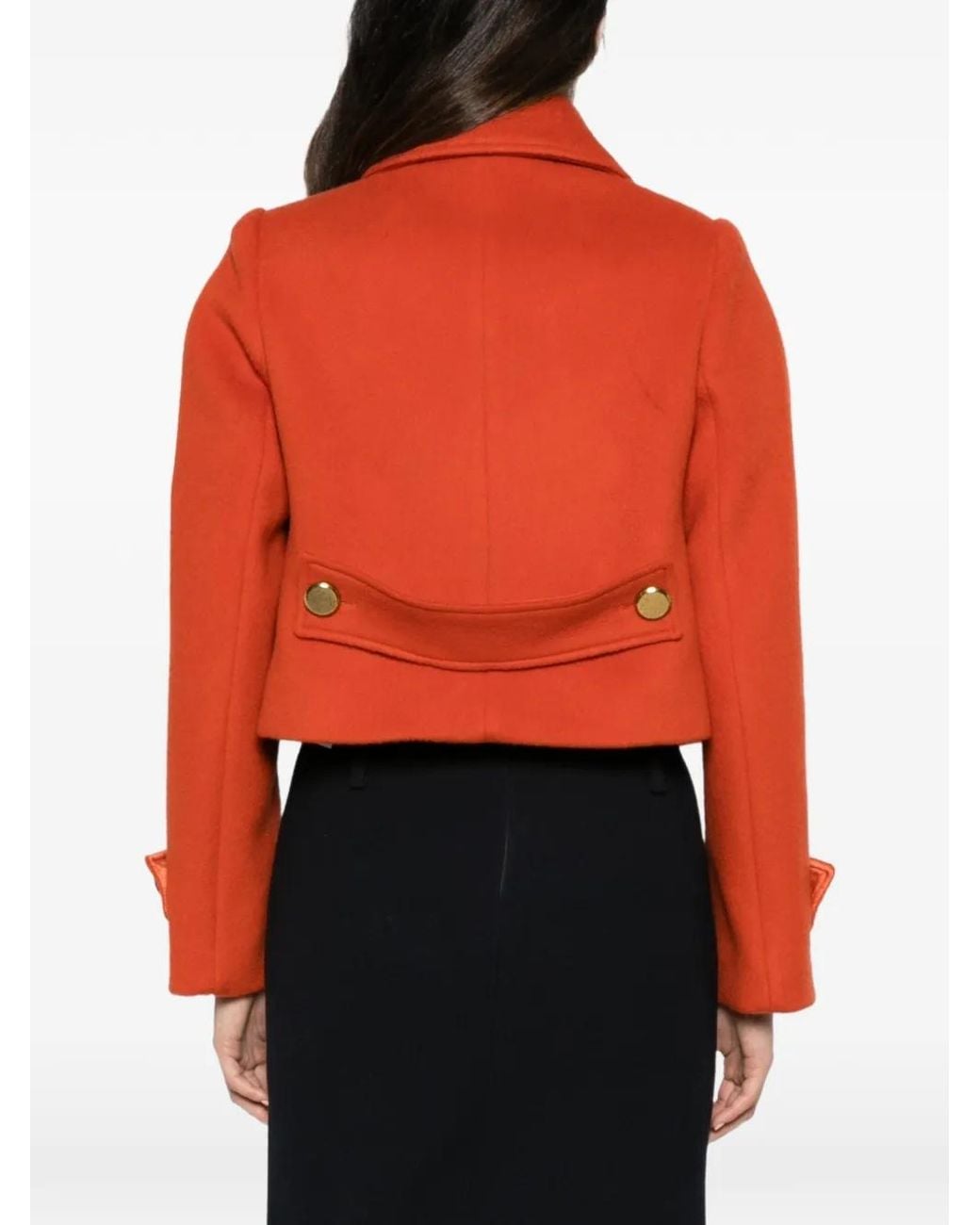 P.A.R.O.S.H. Red Button-Up Cropped Jacket